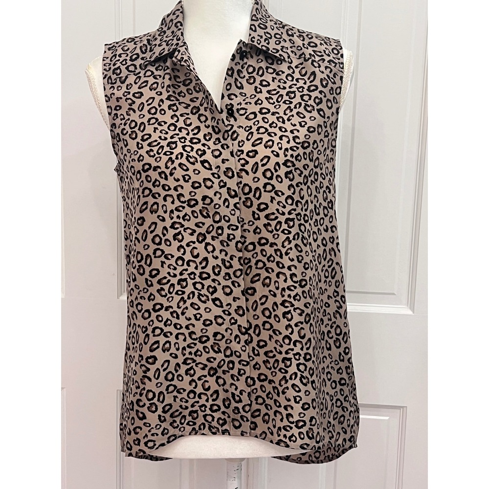 Women's Theory animal print 100% silt top size small